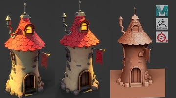 Autodesk Maya 2020, Zbrush 2020, Painter - Stylized Tower House