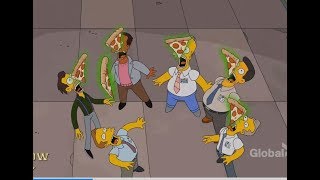 The Simpsons- Producing And Eating New Style Pizza !