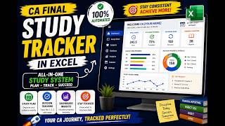 CA Final Study Tracker in Excel | Fully Automated Dashboard 🔥