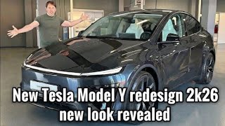 New Tesla Model Y redesign 2k26 new look revealed.