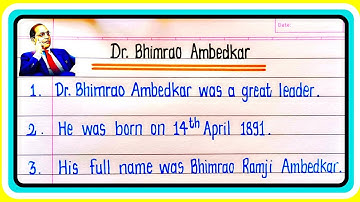 10 Lines On Dr B.R.Ambedkr | Dr Bhimrao Ambedkar Essay In English | Essay On Dr Bhimrao Ambedkar