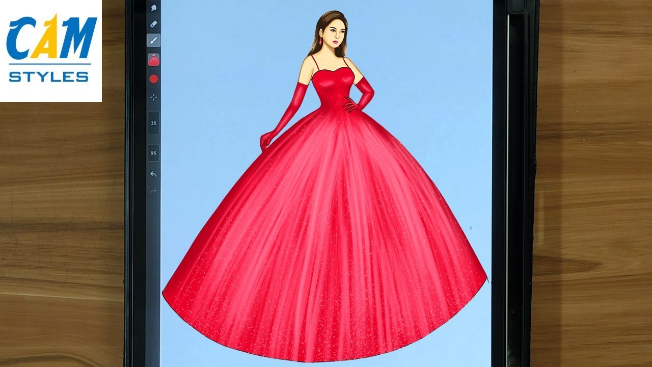 Fashion Illustration drawing | Digital Drawing iArtbook - YouTube