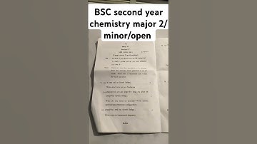 BSC second year chemistry major 2/minor/open Elective paper Vikram University Ujjain 2024