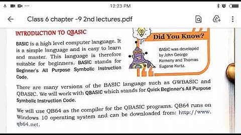 Class-6, Computer, Chapter-9, Introduction to QBASIC (Part-2) By- Natwar Kumar