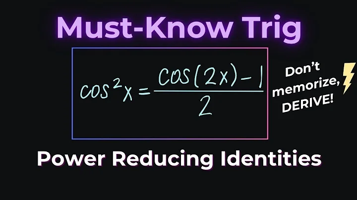 Derive Power Reducing Trig Identities | Walkthrough from Double Angle Formulas