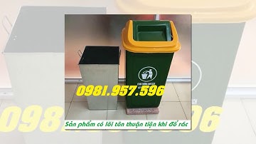 Thùng rác 60l nhựa Composite, thùng rác 60l nắp lật