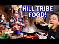 Hill Tribe Food!! WILD BANANA BLOSSOM with Lahu People - Mountain Village!