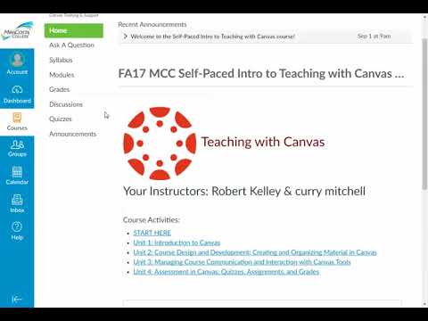 Welcome to Self Paced Canvas