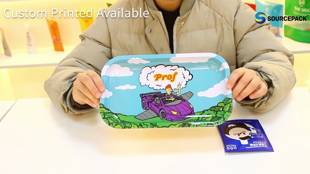 Metal Joint Cannabis Tobacco Pre Roll Tray Smoking Accessories Rolling Trays