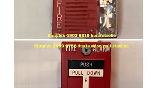 Simplex 4903 9219 horn strobe & Simplex 2099 9756 dual action pull station.