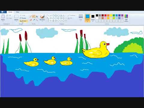  Belajar  Menggambar  Bebek Lucu dengan  Program Paint  YouTube