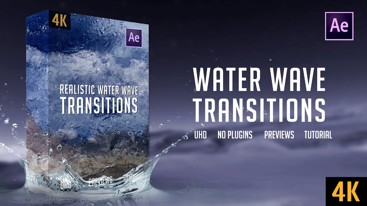 Realistic Water Wave Transitions | 4K | for After Effects - YouTube