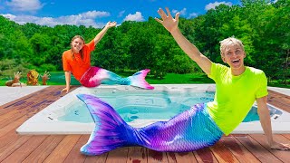 Undercover as a Mermaid for 24 Hours!! (Pond Monster Spotted in Backyard)
