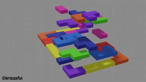 Table board Tetris Animation #cg #3d #blender #blender3d #animation