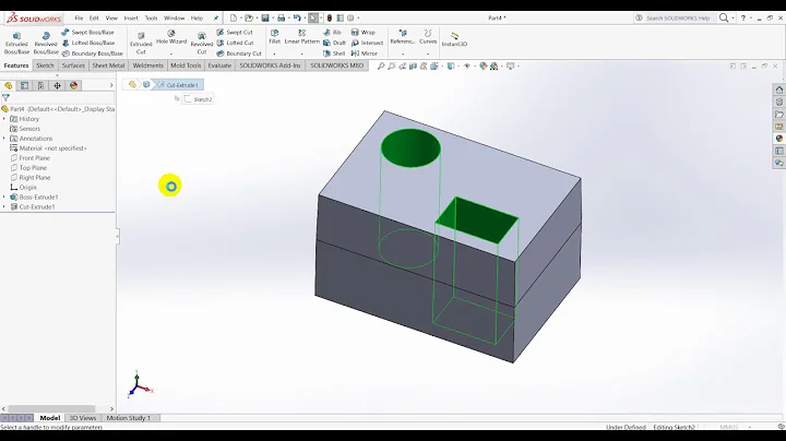 SolidWorks Tutorial 2 - Extruded Cut
