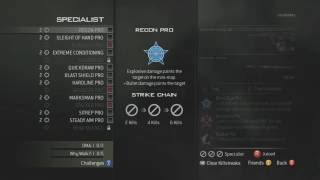 Modern Warfare 3 Multiplayer Class Menu