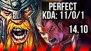 OLAF vs DARIUS (TOP) | 11/0/1, Legendary | KR Master | 14.10