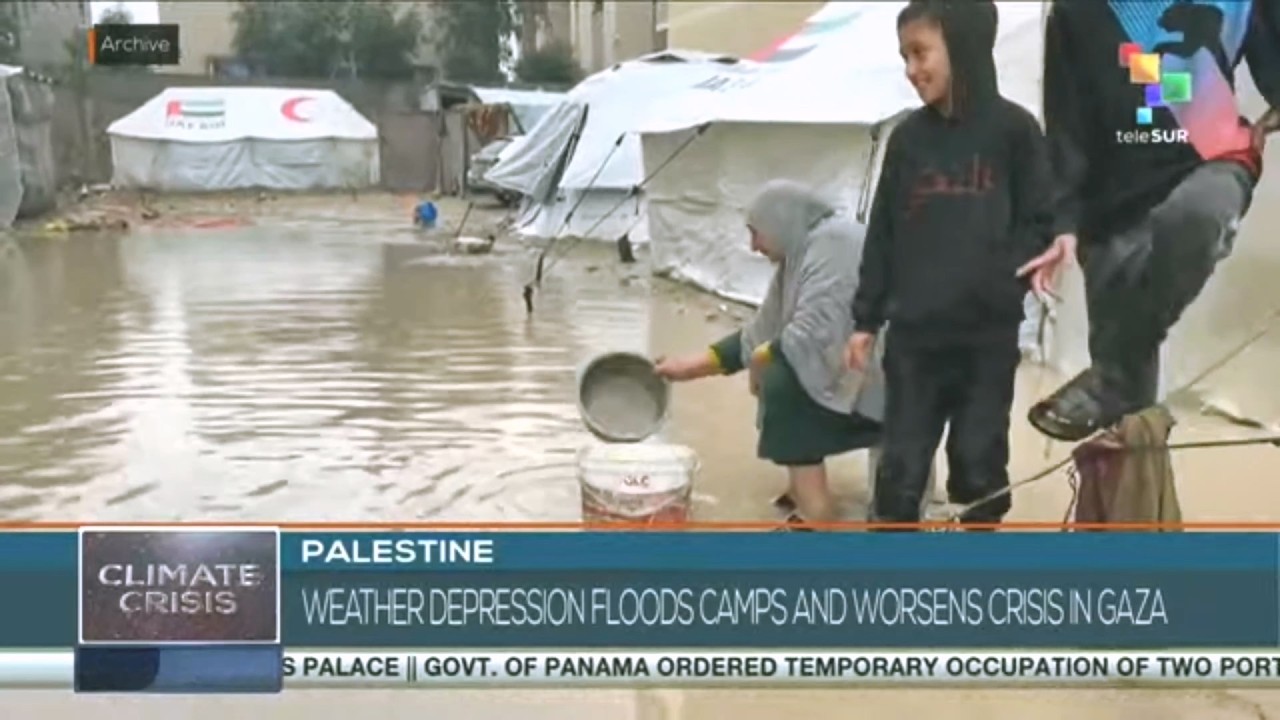 Palestine weather depression floods camps and worsens crisis in Gaza