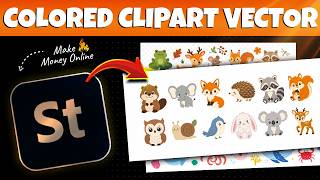 How to Create Colored Clipart Vectors For Adobe Stock | High Demand Niche | Make Money Online