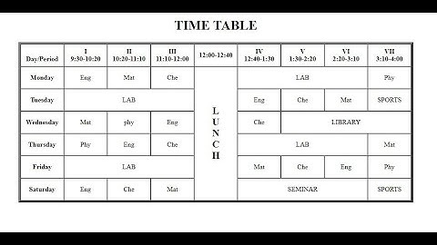 School Time Table using Html and Css | Time Table Creation In Html  Css | Time Table In Html Css