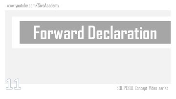 Oracle Forward Declaration