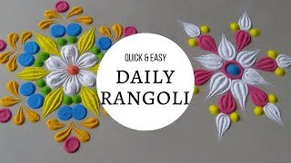 2 Easy rangoli patterns ||Small quick and easy rangoli designs for everyday|| By Bucketful Creation 2 Easy rangoli patterns ||Small quick and easy rangoli designs for everyday|| By Bucketful Creation