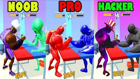 NOOB vs PRO vs HACKER in Muscle Rush 3D Game 2021 ( ios - Android ) gameplay