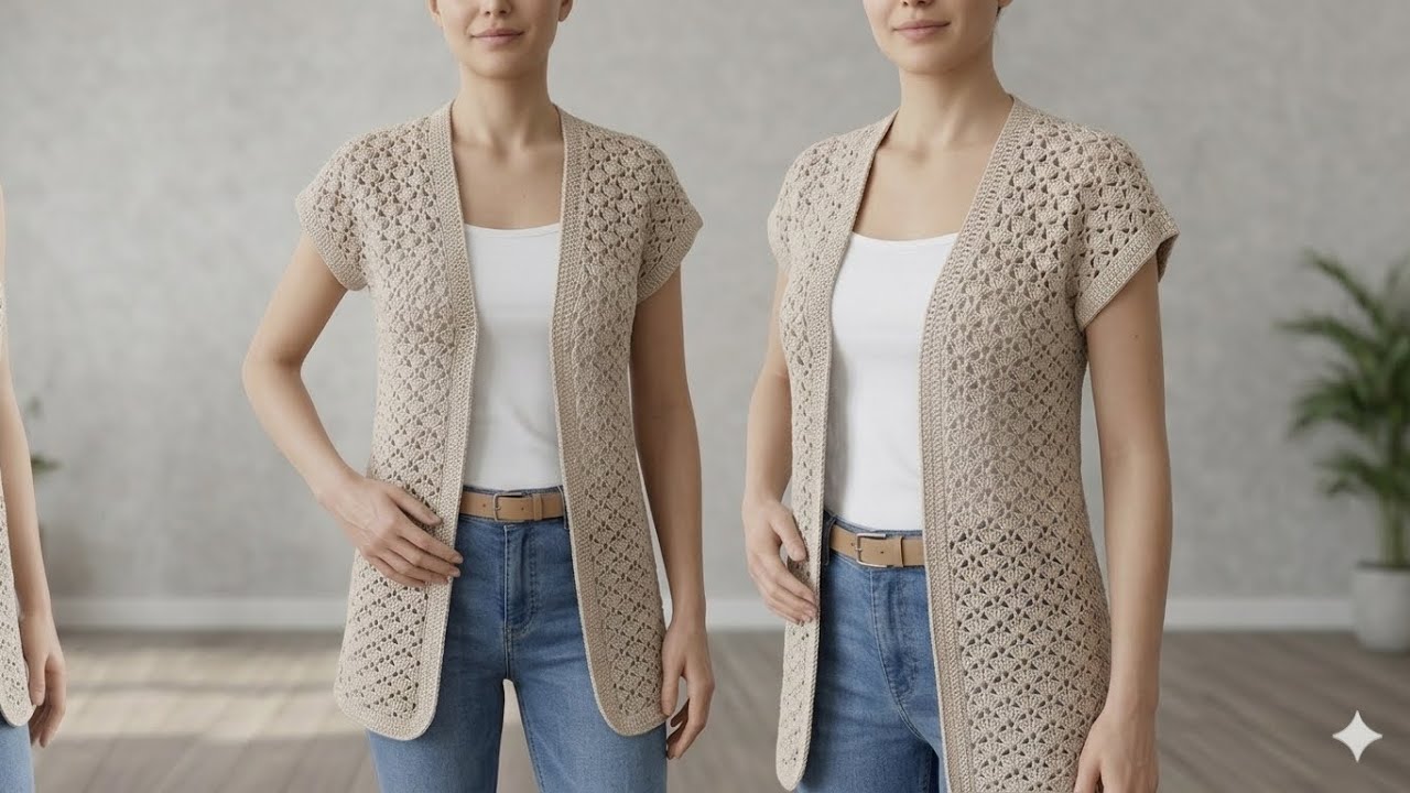 Easy DIY Crochet Vest | Step-by-Step Tutorial / Part 1 - YouTube
