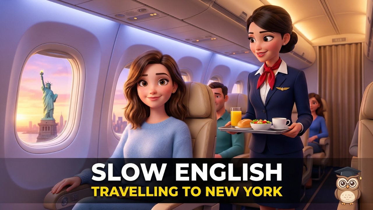 Путешествие в Нью-Йорк | Практика разговорного английского в медленном темпе | Для начинающих уро...