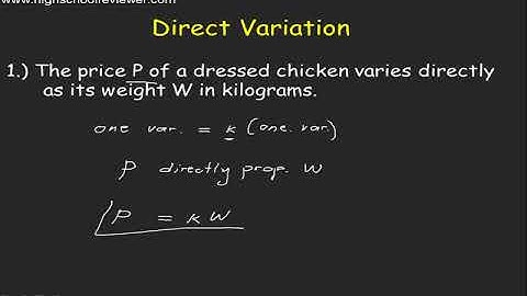 Direct Variation   Translating Statement to Equation Form