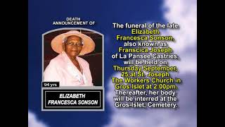 Elizabeth Francesca Sonson ~ Short Obituary