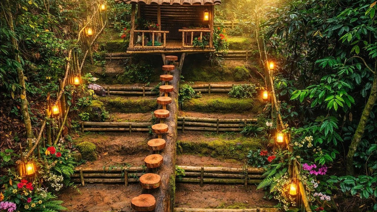 Alone in the Wild Forest | Building and Living from Nature 