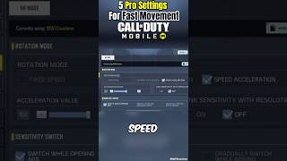 🔥5 Basic Pro Settings For Fast Movement In Call Of Duty Mobile #shorts #trending #codm