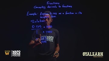 JSS1 | Mathematics | Fractions |  Converting decimal to fraction | 2