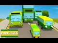 5 Ônibus Verdes | Garagem de Gecko | Carros infantis | Vídeos educativos