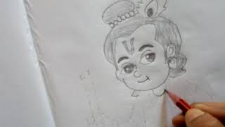 krishna easy sketches draw lord