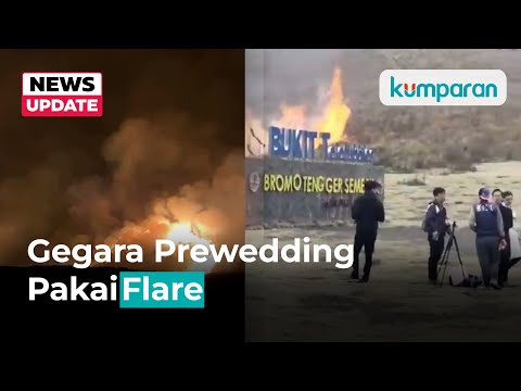 Foto Prewedding Pakai Flare,  Diduga yang Bikin Bukit Teletubbies Bromo Terbakar