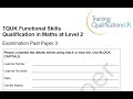 Functional Skills Maths L2 Examination Paper 3 TQUK