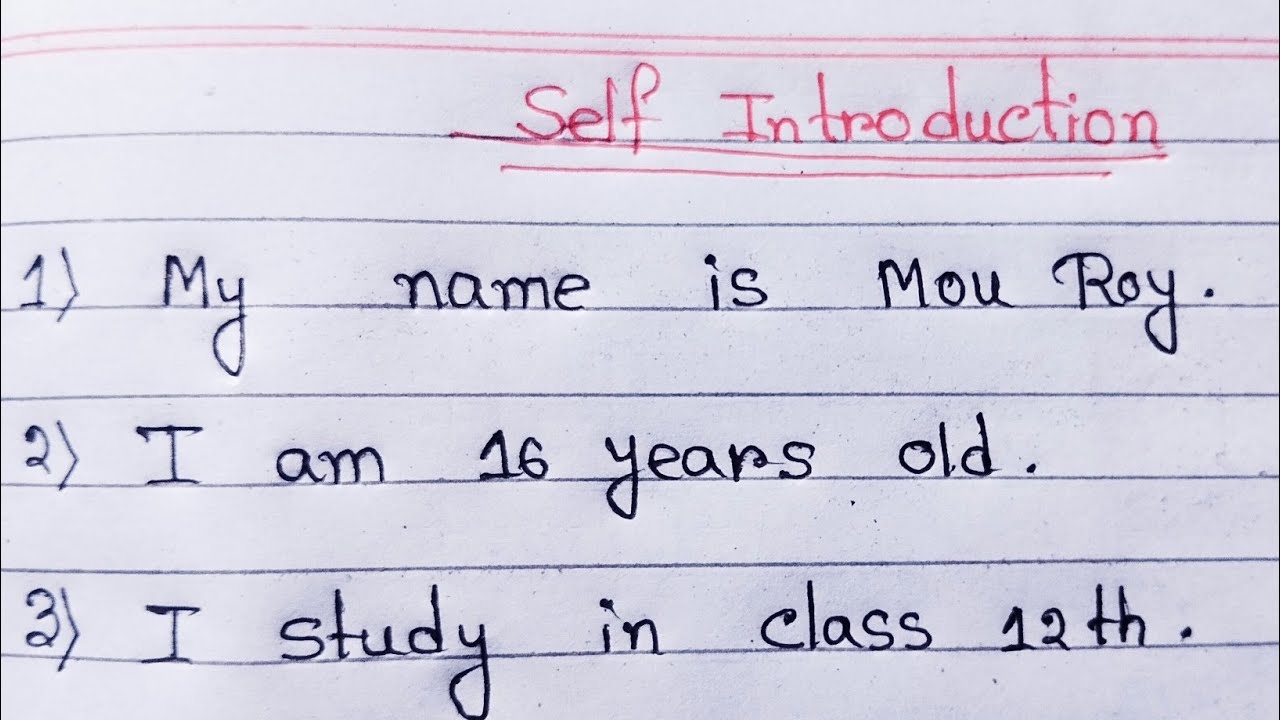 Self Introduction// paragraph writing on self Introduction. - YouTube