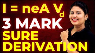 CHAPTER 3 | RELATION BETWEEN CURRENT AND DRIFT VELOCITY |  3 MARKS DERIVATION | CURRENT ELECTRICITY