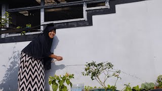 MENYIRAM TANAMAN LAGI DI ATAS RUMAH DAN DI PAGI HARI