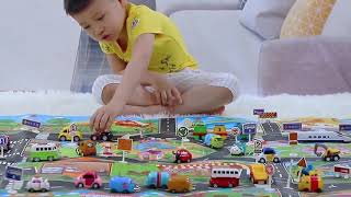 Baby Play Mat Road Carpet For Kids Cartoon Traffic Rug Little Indoor Toys Babies Playing Educational