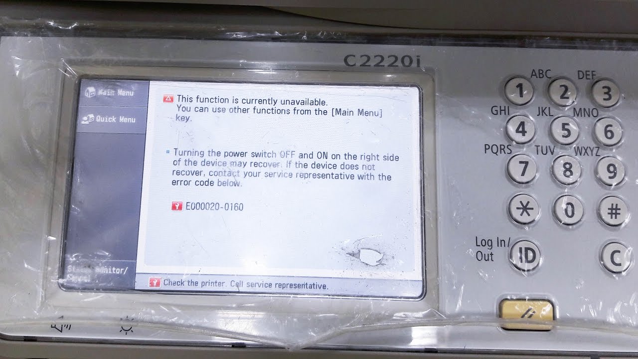 ricoh mpc2551 error code j001