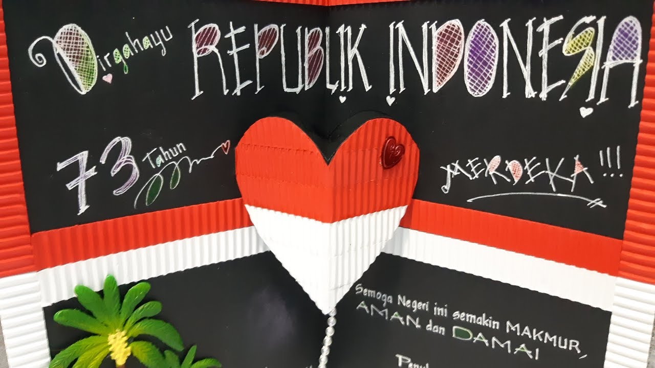 Cara Bikin Kartu Ucapan Diy Independence Day Card Youtube