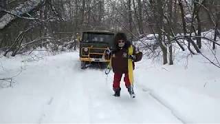 Off-roading in a Soviet van