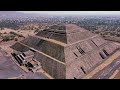 Mesoamerica - Teotihuacan. Pyramids of the Sun and Moon from the air.