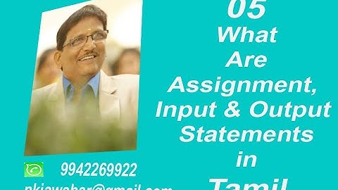 What are input, output and assignment statements? (In Tamil)