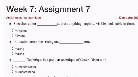 NPTEL Public Speaking week 7 Assignment answers 2023 #nptel #nptel2023 #nptelcourseanswers #speaker