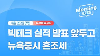 [모닝브리핑] 뉴욕 마감 시황을 핵심만 쏙쏙 뽑아 전해드립니다 (2024년 4월 25일)