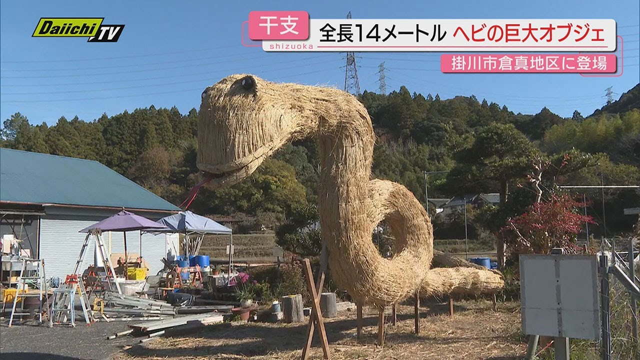 巨大】全長14メートル！干支・ヘビのジャンボオブジェお目“巳”え